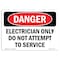 Signmission OSHA Danger Sign, 3.5" Height, 5" Width, Electrician Only Do Not Attempt To Service, Landscape OS-DS-D-35-L-1737 - alternate 1
